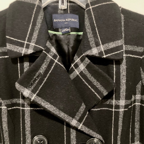 Banana Republic Plaid Wool Blend Blazer Jacket, Size XS - Picture 4 of 12
